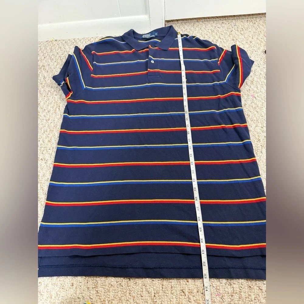 Polo by Ralph Lauren Men's Polo Shirt with Navy and Red Stripes size XL